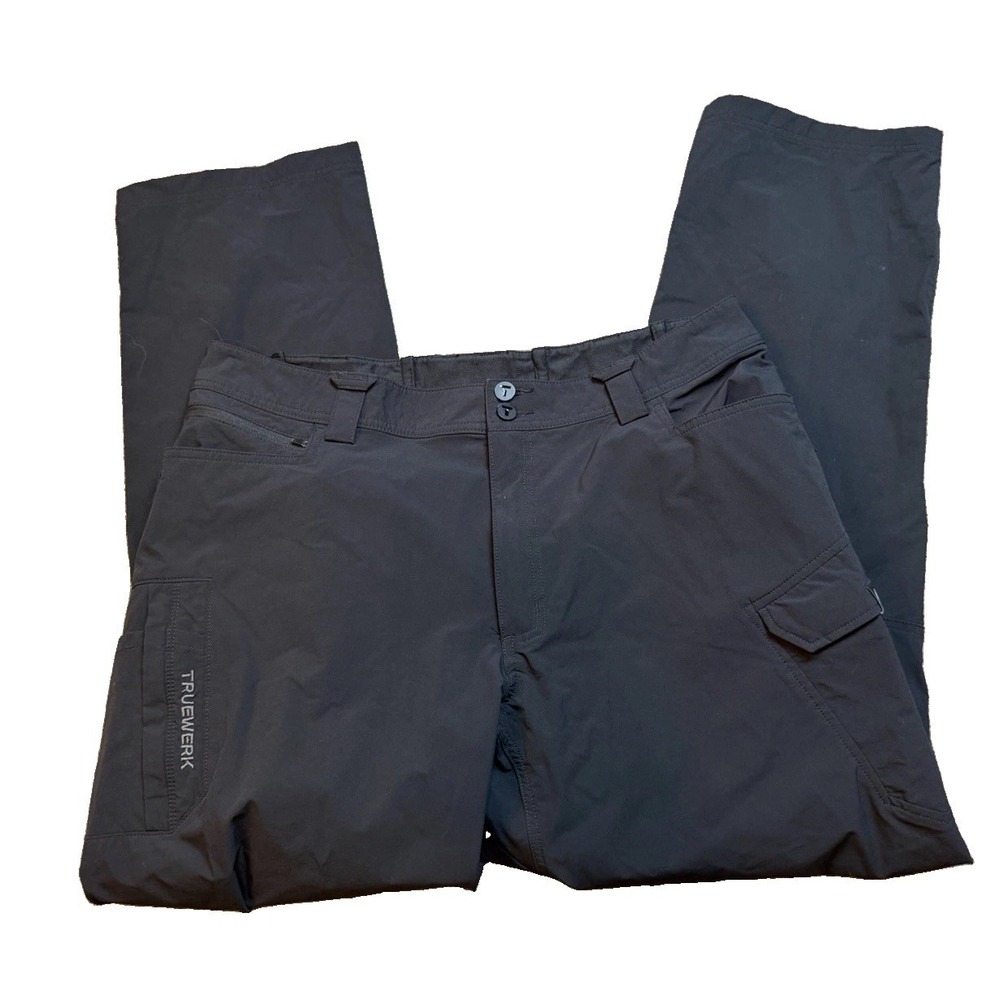Truewerk Pants Fits 38x32 Black Cargo T2 Work Tech Tactical Performance